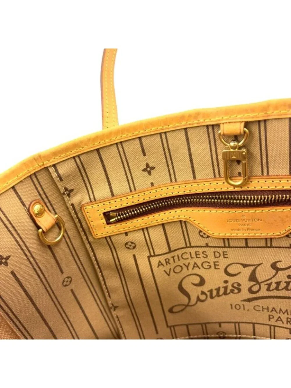 ★SOLD★ Louis Vuitton Neverfull PM Monogram Leather Brown Tote Gold - Picture 13 of 15